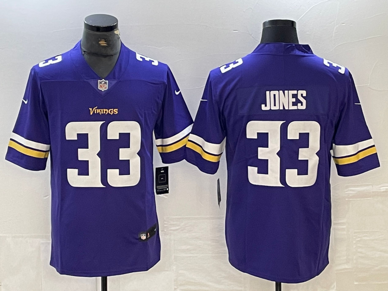 Men’s Minnesota Vikings Aaron Jones #33 Purple Jersey