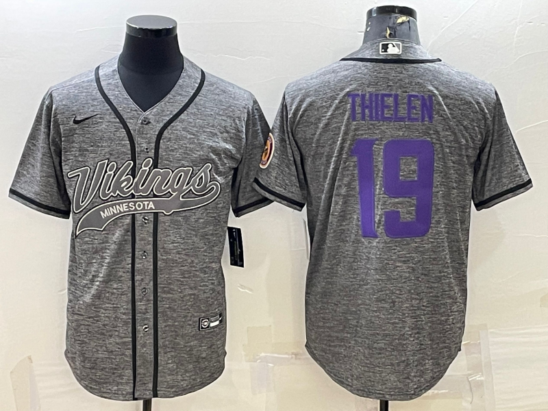 Men’s Minnesota Vikings Adam Thielen #19 Gray Jersey Joint Edition