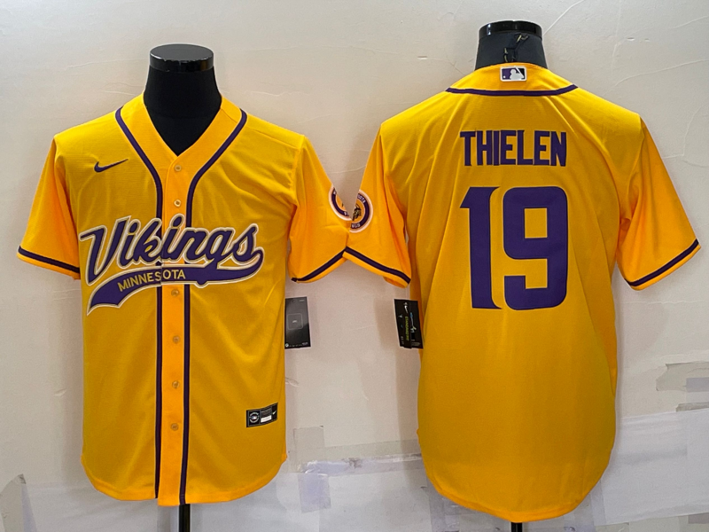Men’s Minnesota Vikings Adam Thielen #19 Yellow Jersey Joint Edition