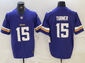 Men’s Minnesota Vikings Dallas Turner #15 Purple Jersey