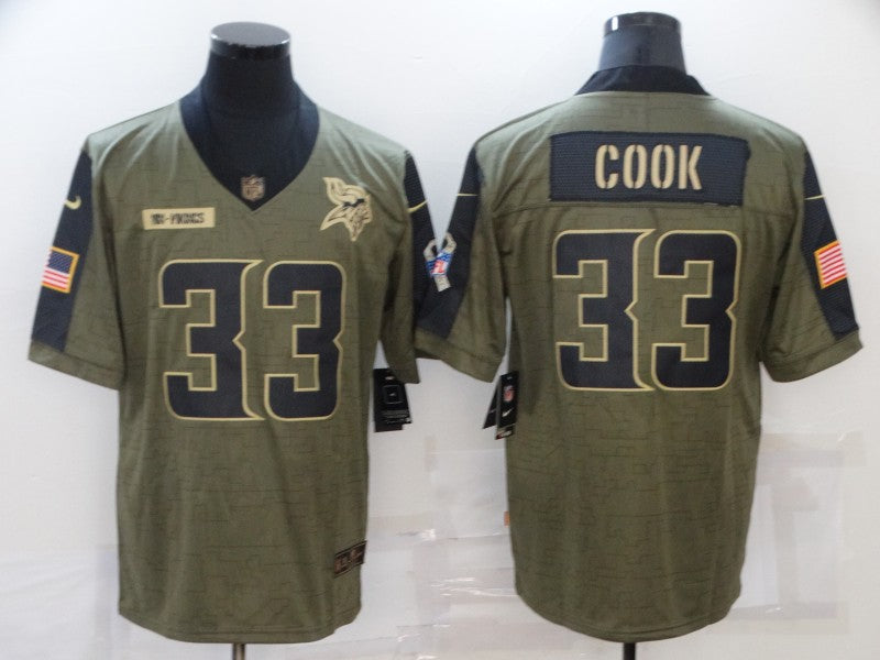 Men’s Minnesota Vikings Dalvin Cook #33 Brown Jersey