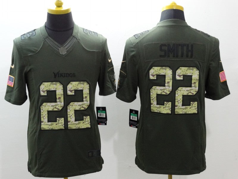 Men’s Minnesota Vikings Harrison Smith #22 Army Green Jersey