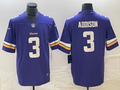 Men’s Minnesota Vikings Jordan Addison #3 Purple 2023 NFL Draft First Round Pick Jersey