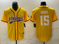 Men’s Minnesota Vikings Joshua Dobbs #15 Gold Jersey Joint Edition