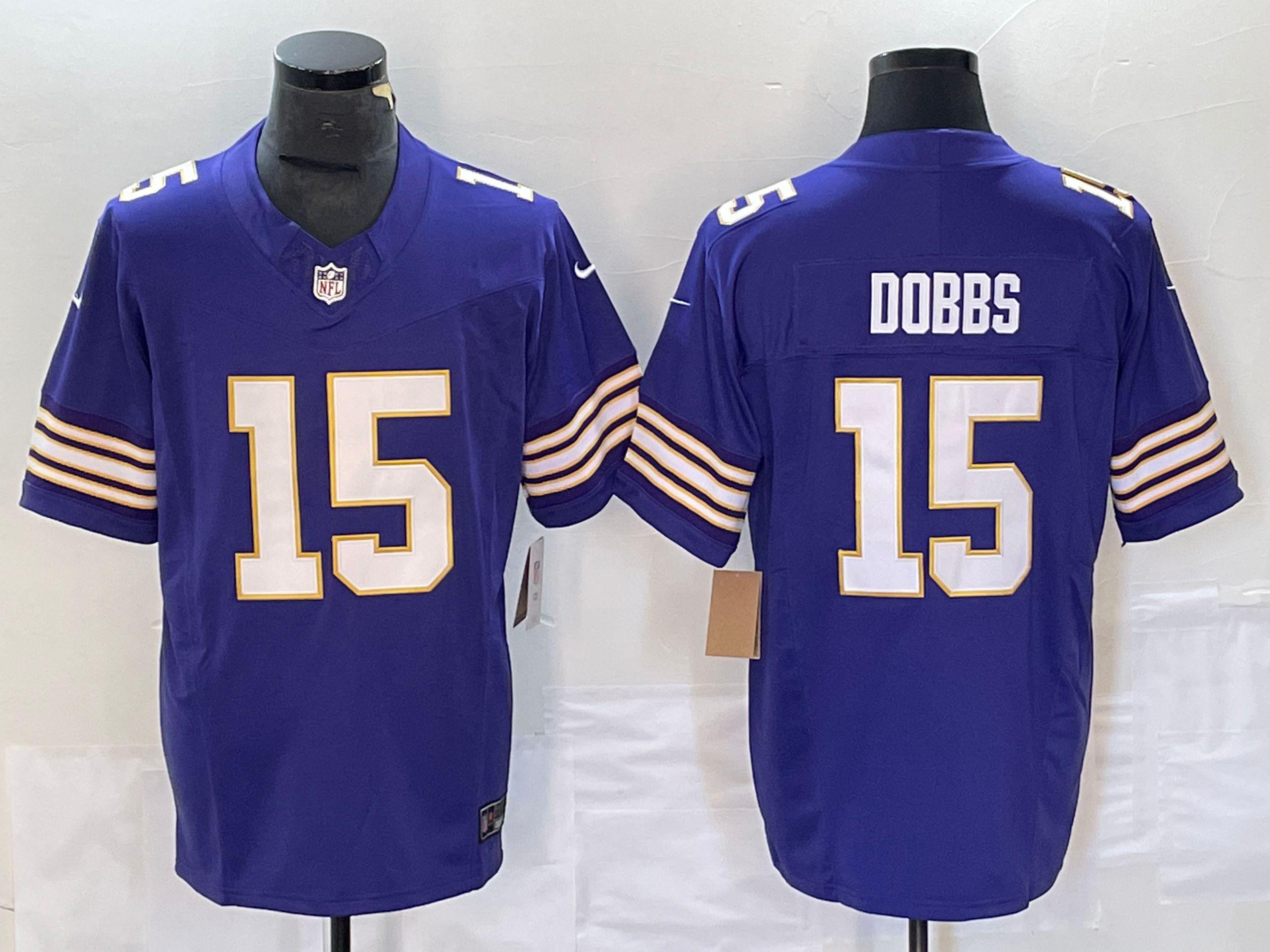 Men’s Minnesota Vikings Joshua Dobbs #15 Purple Classic Jersey