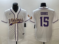 Men’s Minnesota Vikings Joshua Dobbs #15 White Jersey Joint Edition