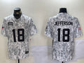 Men’s Minnesota Vikings Justin Jefferson #18 Arctic Camo 2024 Salute to Service Limited Jersey