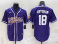 Men’s Minnesota Vikings Justin Jefferson #18 Purple Jersey Joint Edition