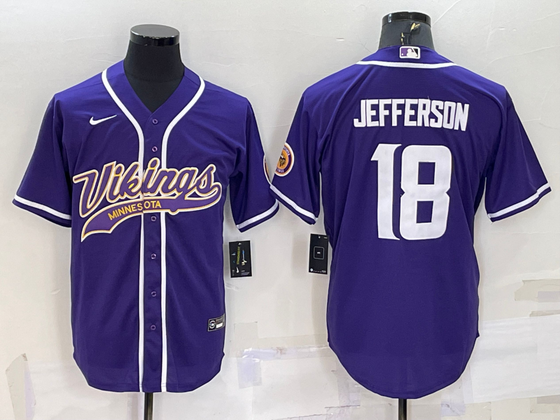 Men’s Minnesota Vikings Justin Jefferson #18 Purple Jersey Joint Edition