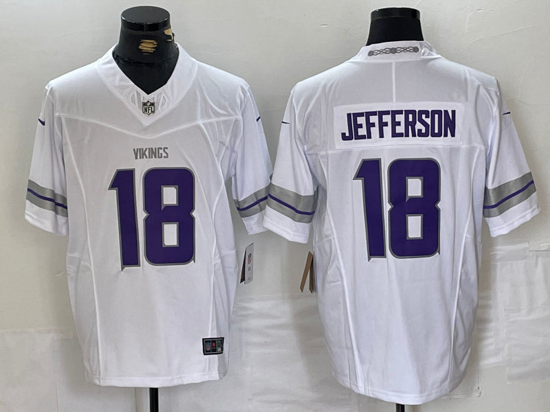 Men’s Minnesota Vikings Justin Jefferson #18 White Alternate Vapor F.U.S.E. Elite Jersey