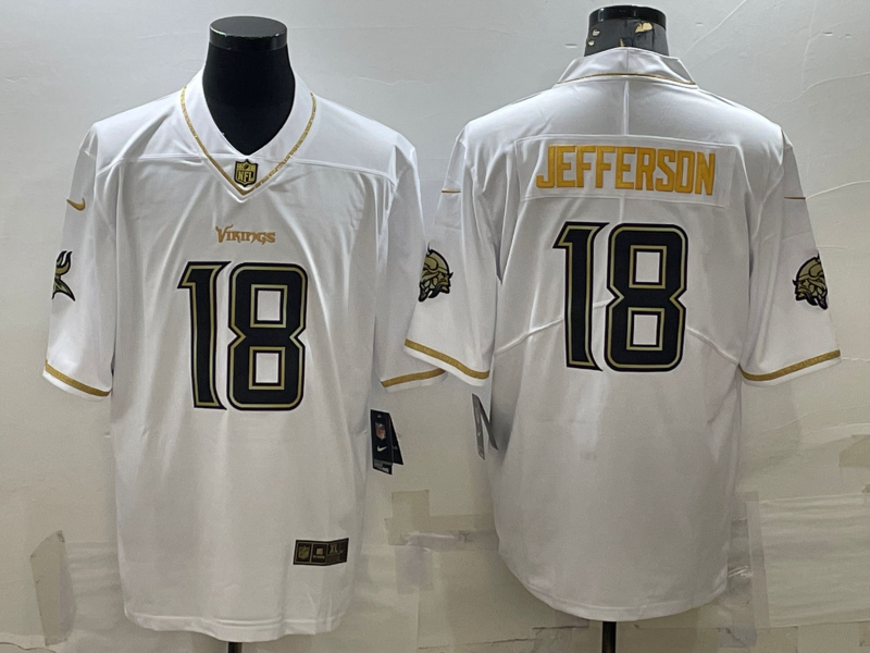 Men’s Minnesota Vikings Justin Jefferson #18 White Jersey