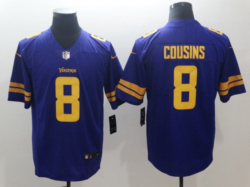 Men’s Minnesota Vikings Kirk Cousins #8 Jersey PurpleYellow