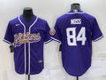 Men’s Minnesota Vikings Randy Moss #84 Purple Jersey Joint Edition