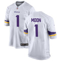 Men’s Minnesota Vikings Retired Player #1 Warren Moon Nike White Vapor Untouchable Limited Jersey