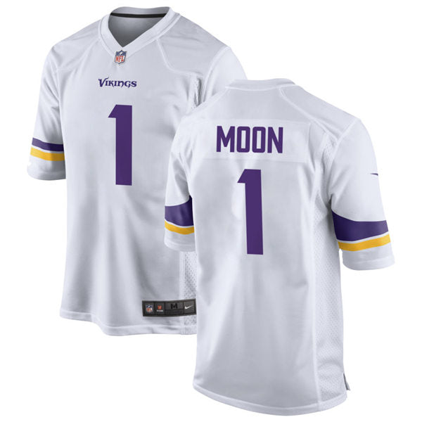 Men’s Minnesota Vikings Retired Player #1 Warren Moon Nike White Vapor Untouchable Limited Jersey