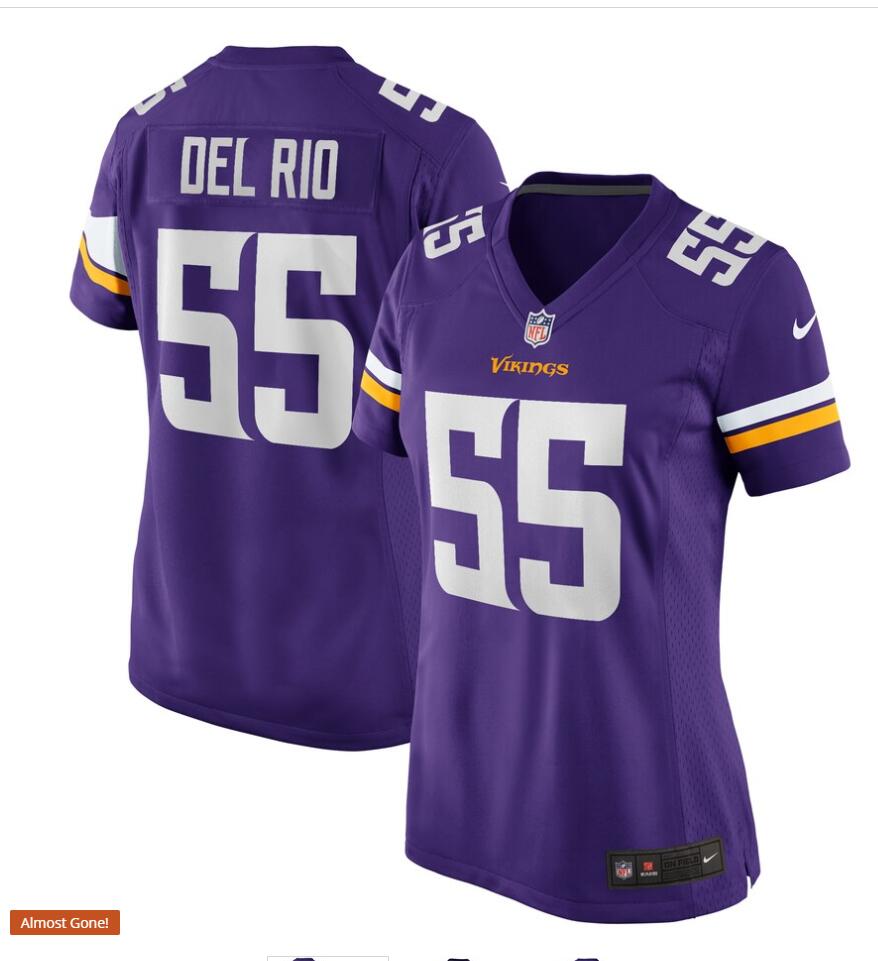 Men’s Minnesota Vikings Retired Player #55 Jack Del Rio Nike Purple Vapor Untouchable Limited Jersey