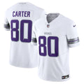 Men’s Minnesota Vikings Retired Player #80 Cris Carter Nike White Alternate Vapor F.U.S.E. Winter Warrior Limited Jersey