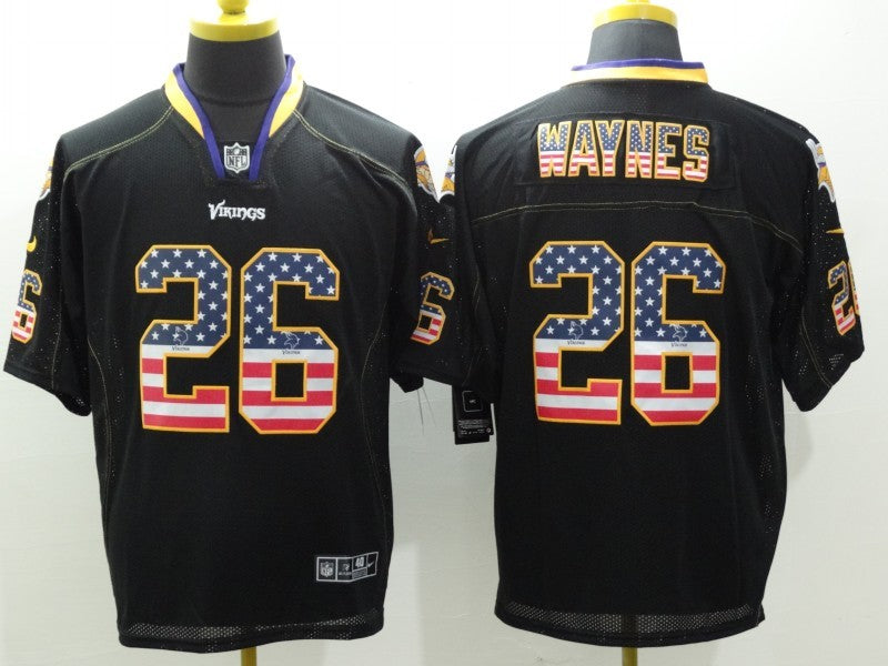 Men’s Minnesota Vikings Trae Waynes #26 Black Jersey