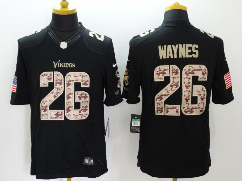 Men’s Minnesota Vikings Trae Waynes #26 Black Jersey