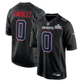 Mens New England Patriots #0 Christian Gonzalez Black Fashion Game Jersey