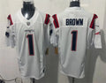 Mens New England Patriots #1 A.J. Brown Nike White Vapor F.U.S.E. Limited Jersey
