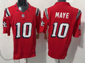 Mens New England Patriots #10 Drake Maye Red Rivalries Replica F.U.S.E. Limited Jersey