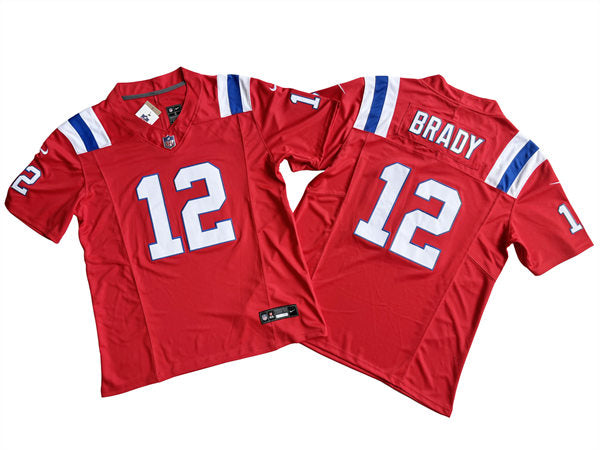 Men’s New England Patriots #12 Tom Brady Red Nike 2023 F.U.S.E. Vapor Limited Jersey