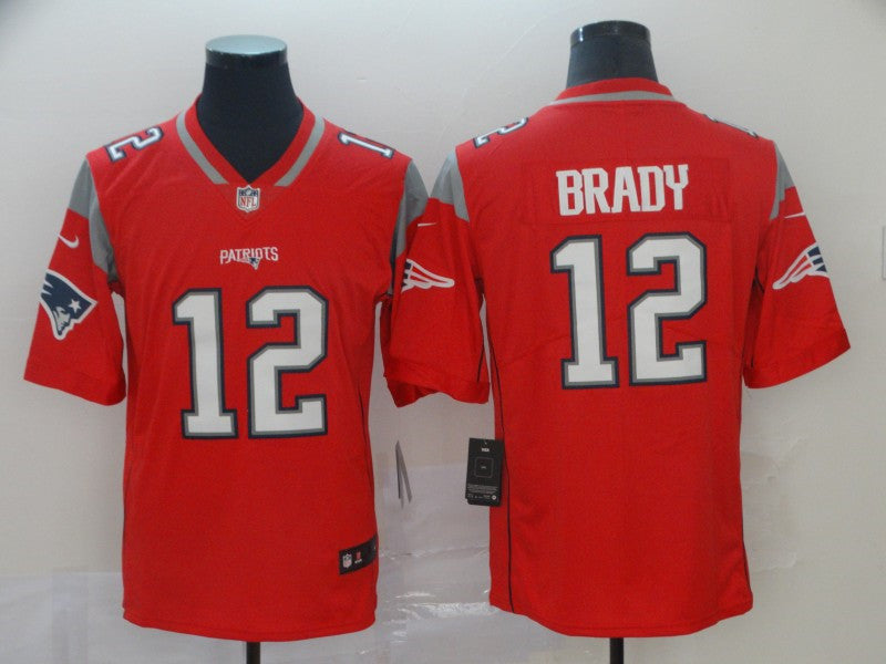 Men’s New England Patriots #12 Tom Brady Red Nike Inverted Legend Jersey