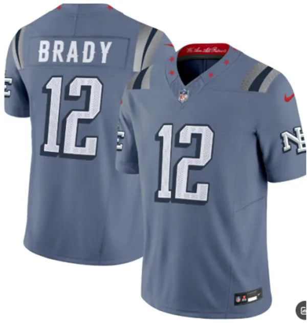 Mens New England Patriots #12 Tom Brady Storm Blue Rivalries Collection F.U.S.E. Limited Jersey