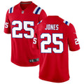 Mens New England Patriots #25 Marcus Jones Nike Red Alternate Vapor F.U.S.E. Limited Jersey