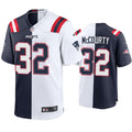 Mens New England Patriots #32 Devin McCourty Nike Navy White Split Two-Tone Jersey