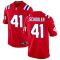 Mens New England Patriots #41 Brenden Schooler Nike Red Alternate Vapor Limited Jersey