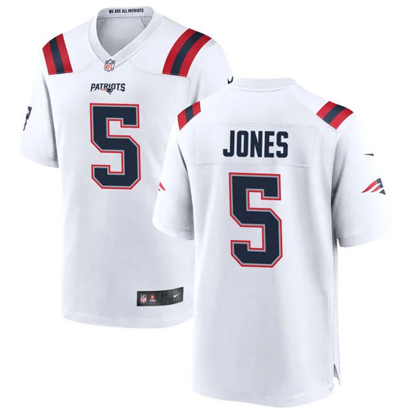 Mens New England Patriots #5 Dre’Mont Jones Nike White Vapor F.U.S.E. Limited Jersey
