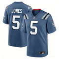 Mens New England Patriots #5 Dre’Mont Jones Storm Blue Rivalries Collection F.U.S.E. Limited Jersey