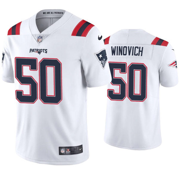 Mens New England Patriots #50 Chase Winovich Nike White Vapor Untouchable Limited Jersey