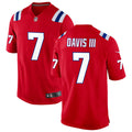 Mens New England Patriots #7 Carlton Davis III Nike Red Alternate Vapor Limited Jersey