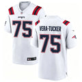 Mens New England Patriots #75 Alijah Vera-Tucker Nike White Vapor F.U.S.E. Limited Jersey