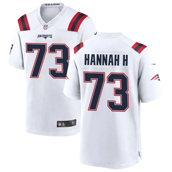 Men’s New England Patriots Retired Player #73 John Hannah Nike White Vapor F.U.S.E. Limited Jersey