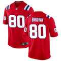 Men’s New England Patriots Retired Player #80 Troy Brown Nike Red Alternate Vapor F.U.S.E. Limited Jersey