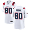 Men’s New England Patriots Retired Player #80 Troy Brown Nike White Vapor F.U.S.E. Limited Jersey