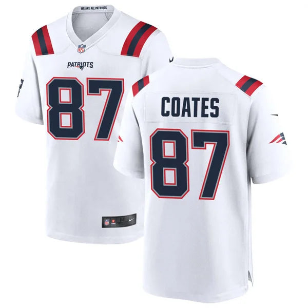 Men’s New England Patriots Retired Player #87 Ben Coates Nike White Vapor F.U.S.E. Limited Jersey