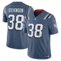 Men’s New England Patriots Rhamondre Stevenson #38 Storm Blue 2025 Rivalries Collection Limited Jersey