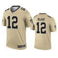 Men’s New Orleans Saints #12 Chris Olave Gold Inverted Legend Jersey