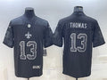 Mens New Orleans Saints #13 Michael Thomas Black Reflective Limited Jersey