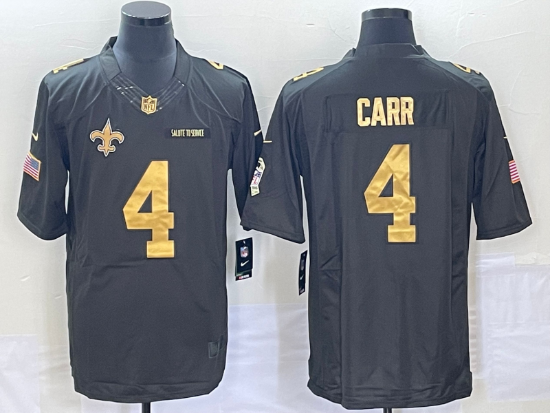 Men’s New Orleans Saints #4 Derek Carr Black Jersey