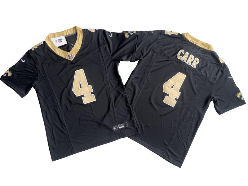 Men’s New Orleans Saints #4 Derek Carr Nike Black 2023 F.U.S.E. Vapor Limited Jersey