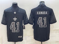 Mens New Orleans Saints #41 Alvin Kamara  Black Reflective Limited Jersey