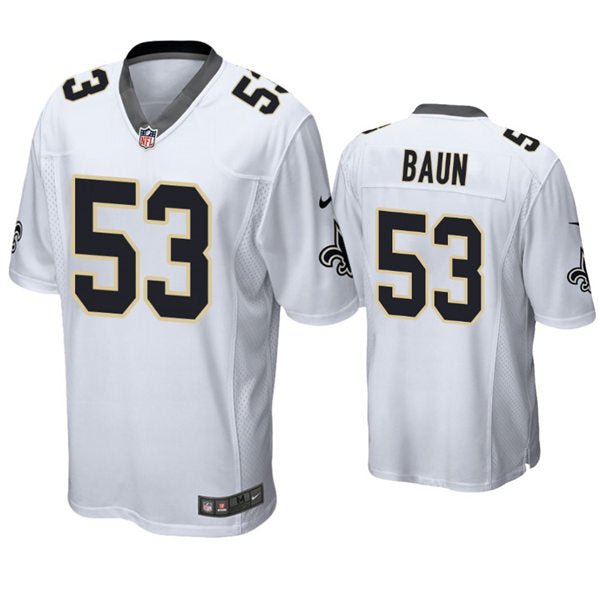 Mens New Orleans Saints #53 Zack Baun Nike White Vapor Untouchable Limited Jersey