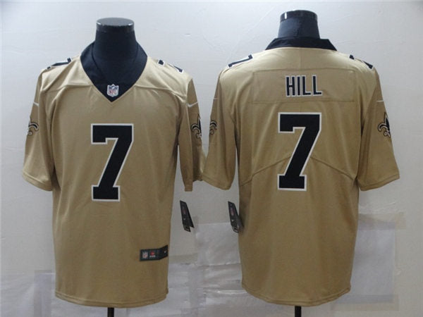 Men’s New Orleans Saints #7 Taysom Hill Nike Gold Inverted Legend Jersey