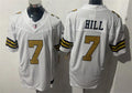 Mens New Orleans Saints #7 Taysom Hill Nike White Gold Alternate F.U.S.E Limited Jersey